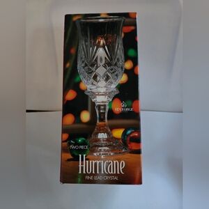 2 Piece Fine Lead Crystal Hurricane Lamp